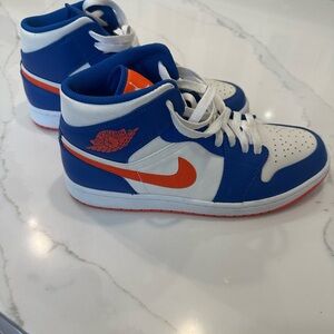 Nike Blue and Orange Air Jordan Sneakers
